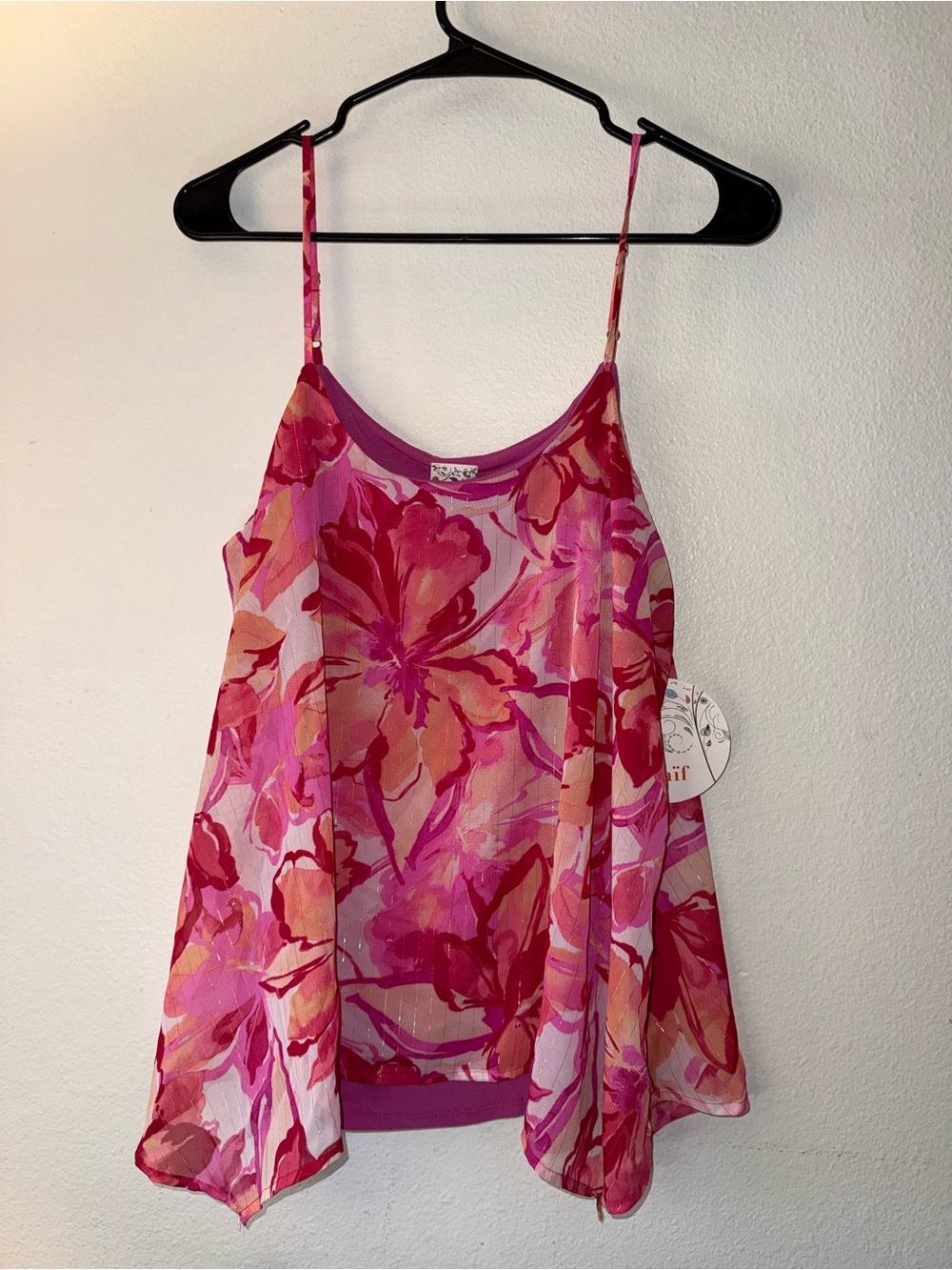 NAIF Pink & Coral Floral Swing Cami